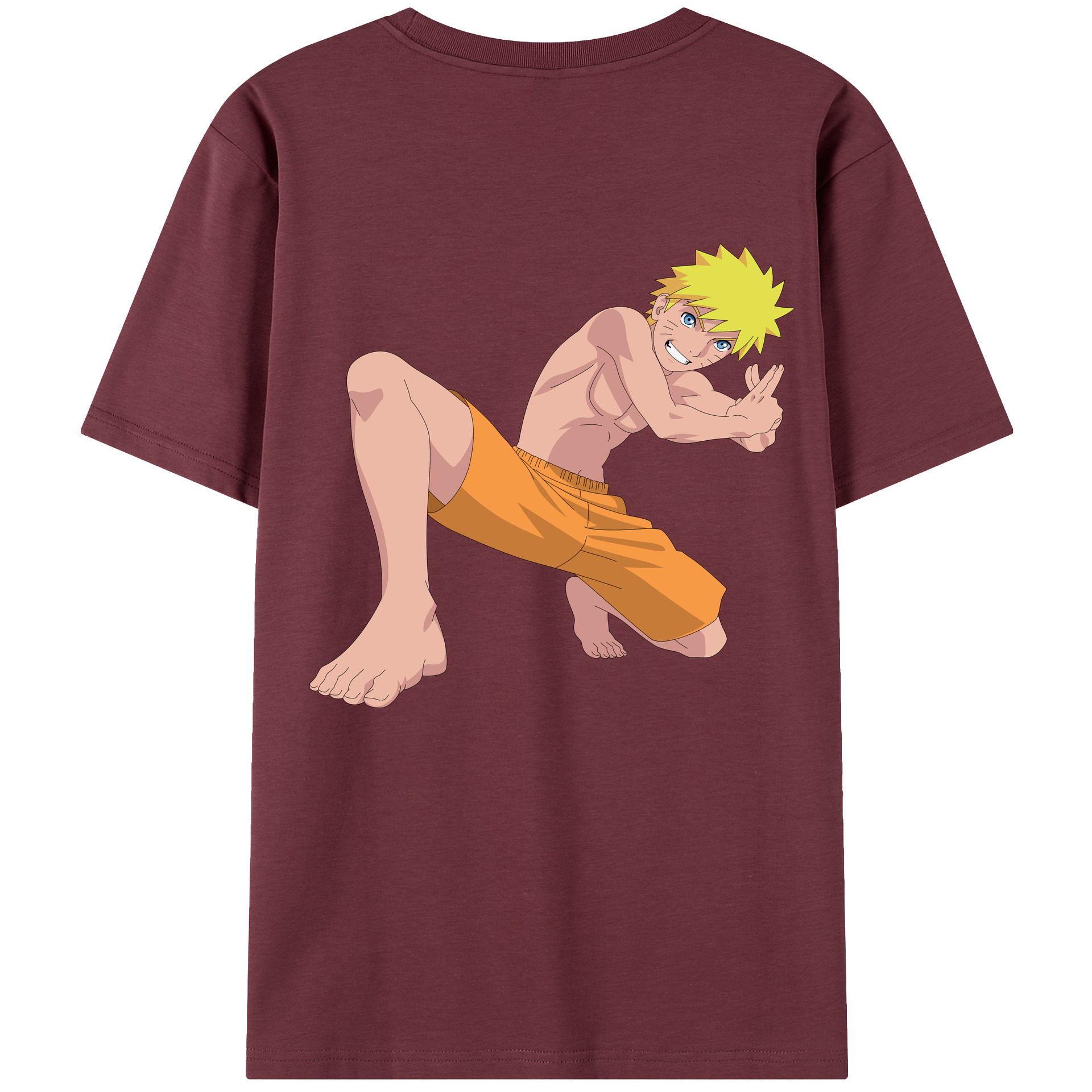 （画像用） NARUTO -ナルト- うずまき ナルト Uzumaki Naruto 綿100％半袖Tシャツ（背面プリント）